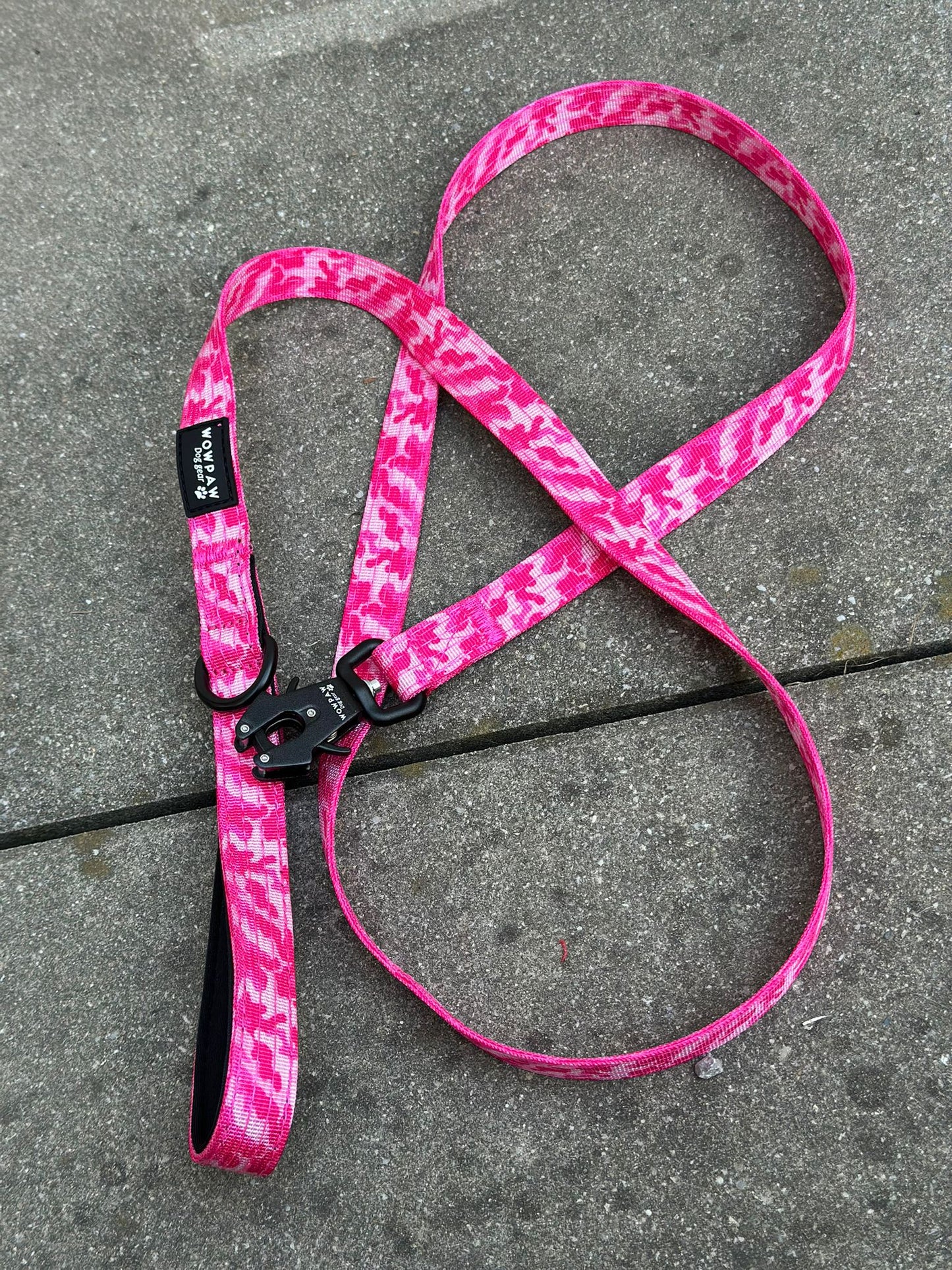 Taktische Hundeleine ULTRA LIGHT XXS Pink Camouflage – 1,5 m mit Mini-Froschkarabiner