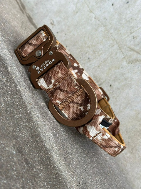 Taktisches Hundehalsband ULTRA LIGHT 3,8cm Braun Camo Edition S