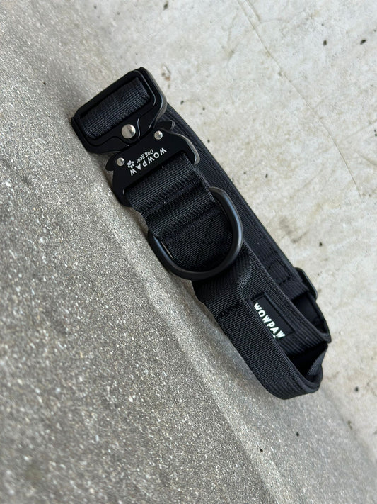 Hochwertiges taktisches Hundehalsband mit Griff Schwarz Größe S Breite 3,8cm
