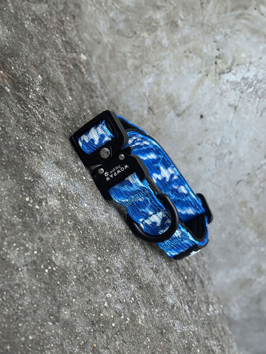 Hochwertiges taktisches Hundehalsband XS 2cm Blau-Camouflage