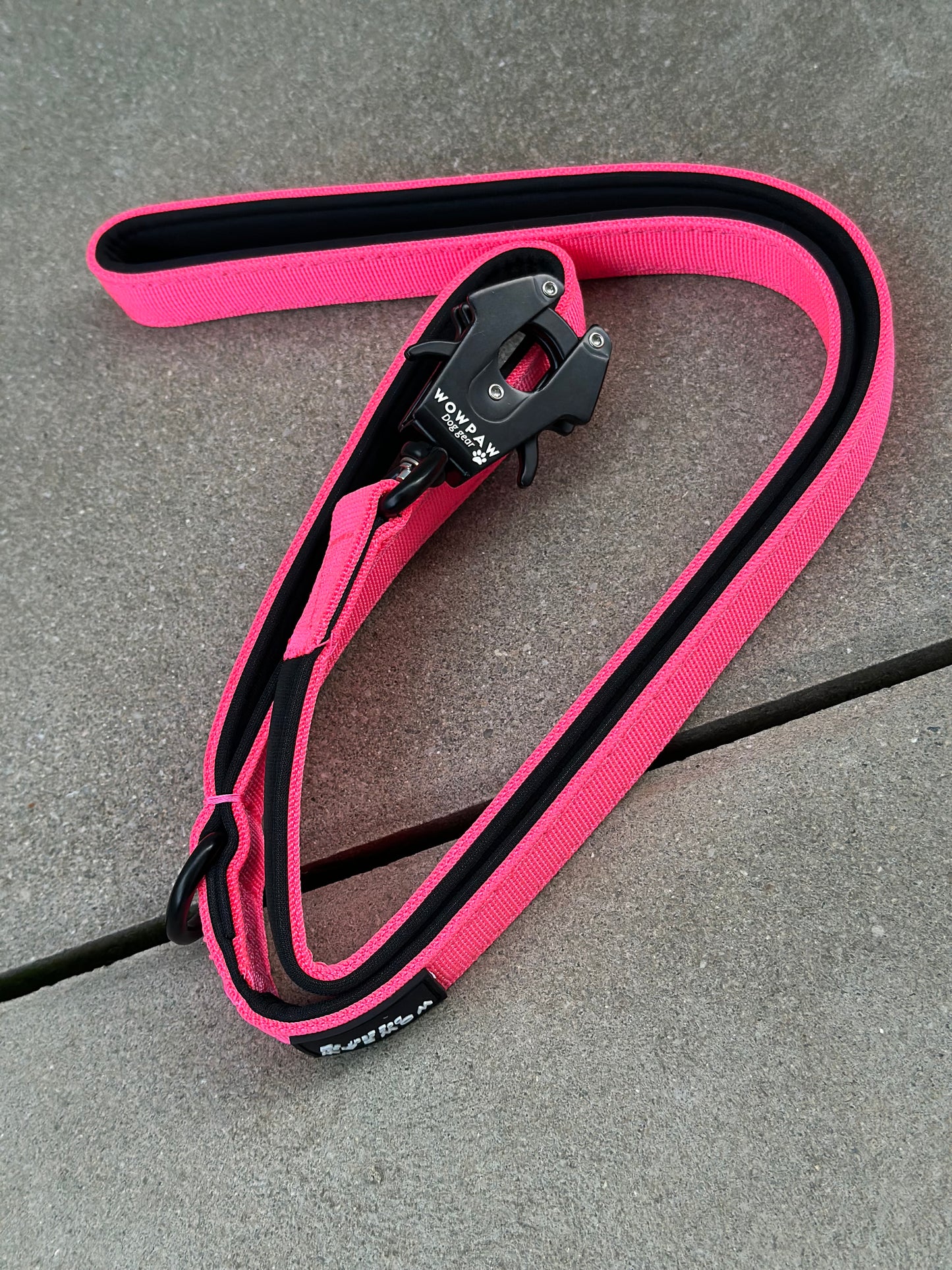 Taktische Hundeleine XS/XXS mit Froschkarabiner Länge 1,2m, Neonpink