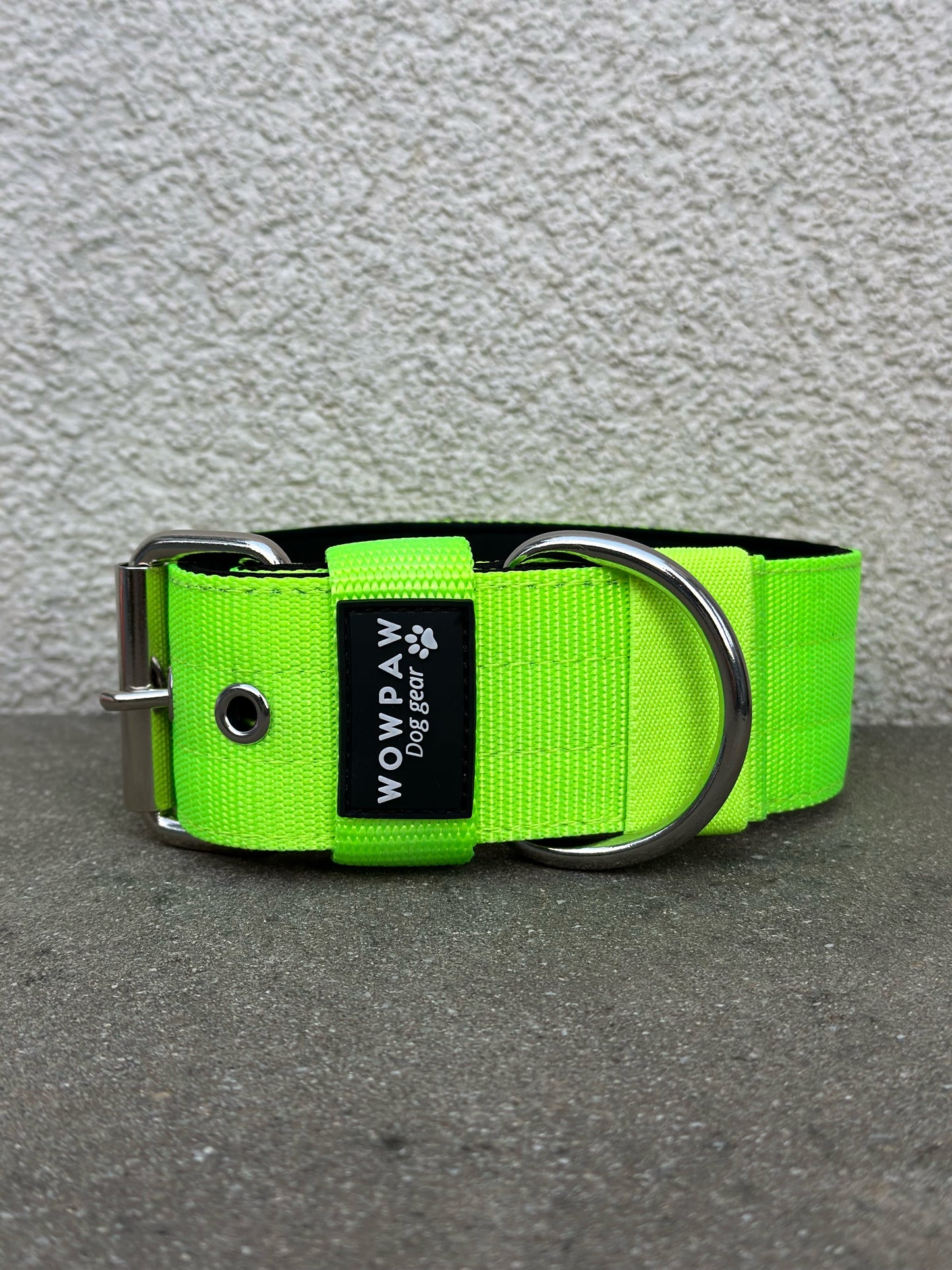 Hochwertiges Basic Hundehalsband Neongrün Größe S