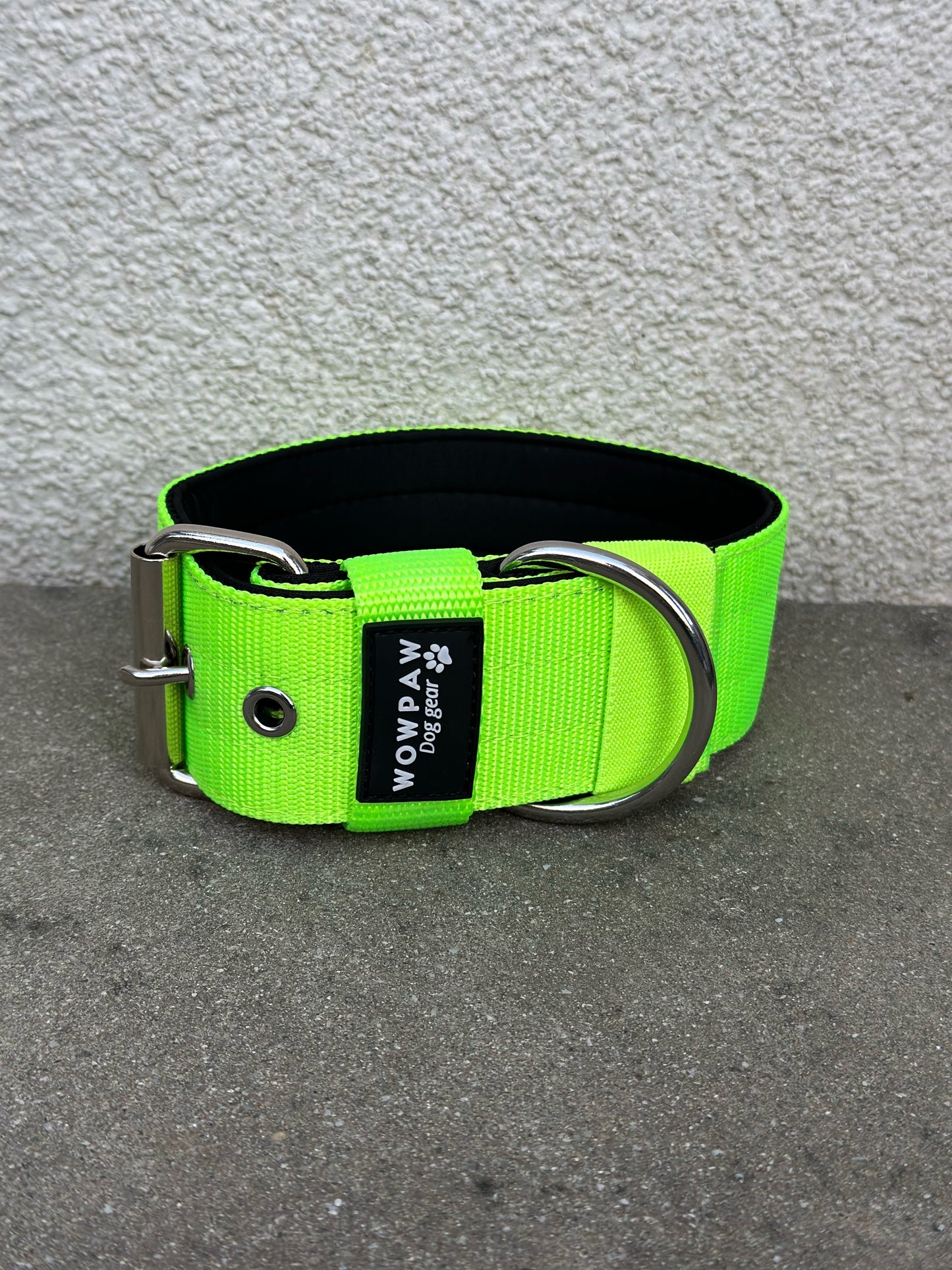 Hochwertiges Basic Hundehalsband Neongrün Größe S