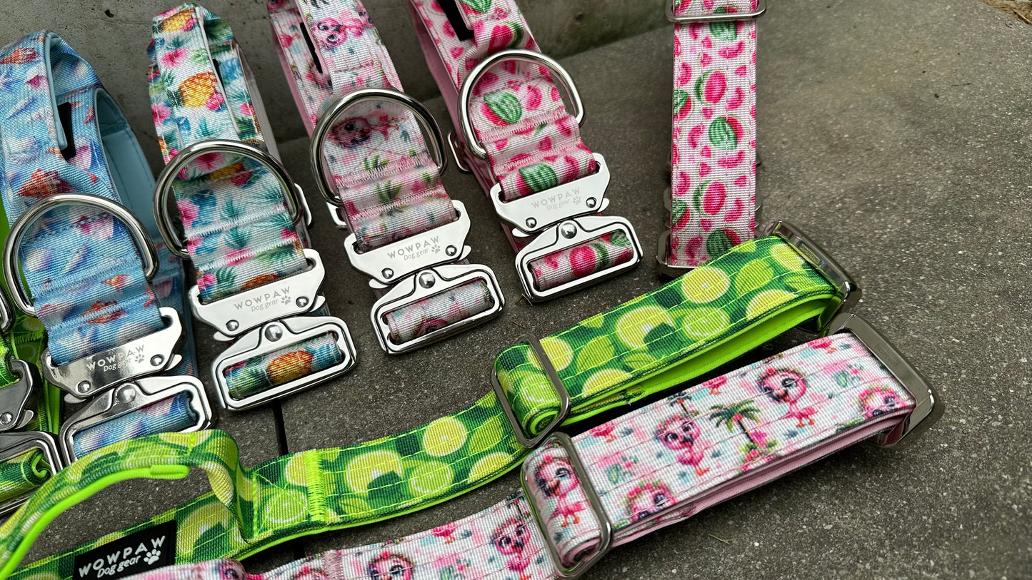 Hochwertiges taktisches Hundehalsband FLAMINGOS LIMITIERT Größe M Breite 5cm