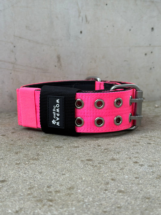 Hochwertiges Sporting Hundehalsband Neonpink Größe S