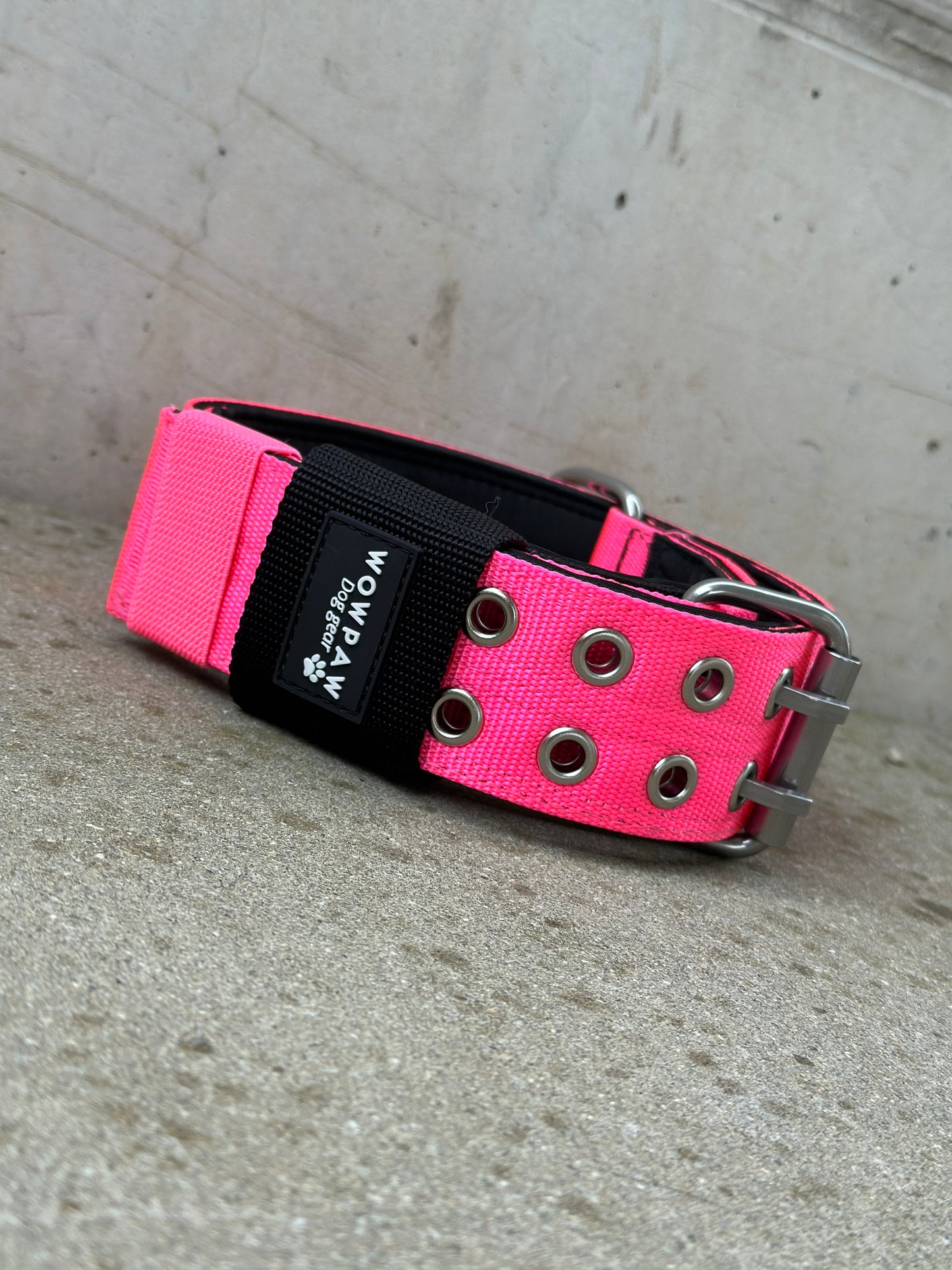 Hochwertiges Sporting Hundehalsband Neonpink Größe S