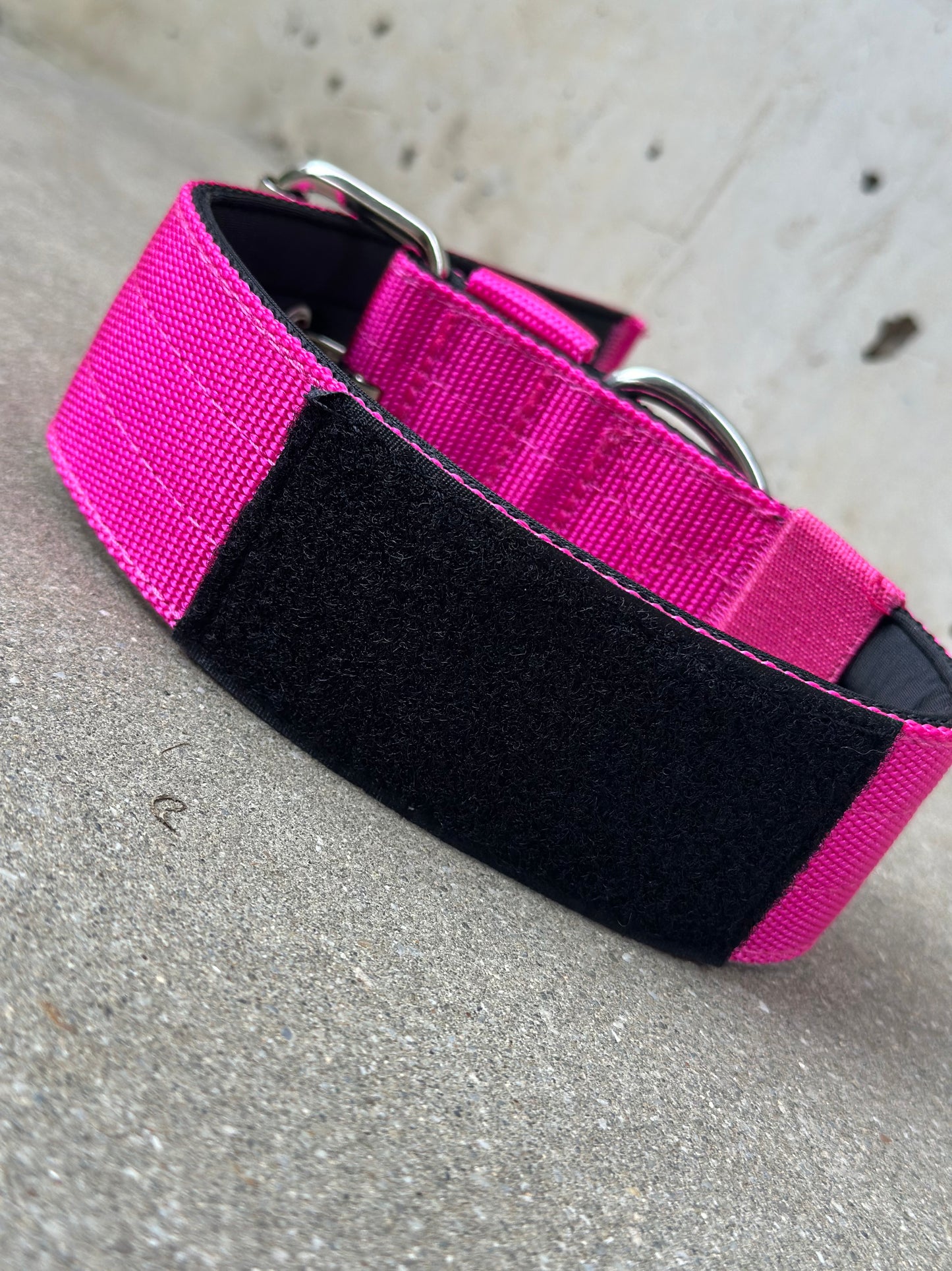 Hochwertiges Basic Patch Hundehalsband Magenta Größe M