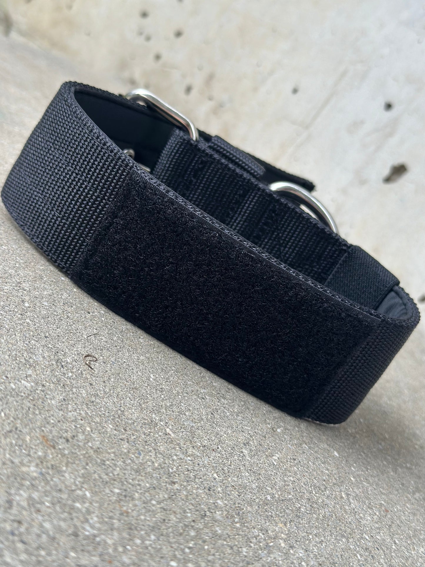 Hochwertiges Basic Patch Hundehalsband Schwarz Größe S