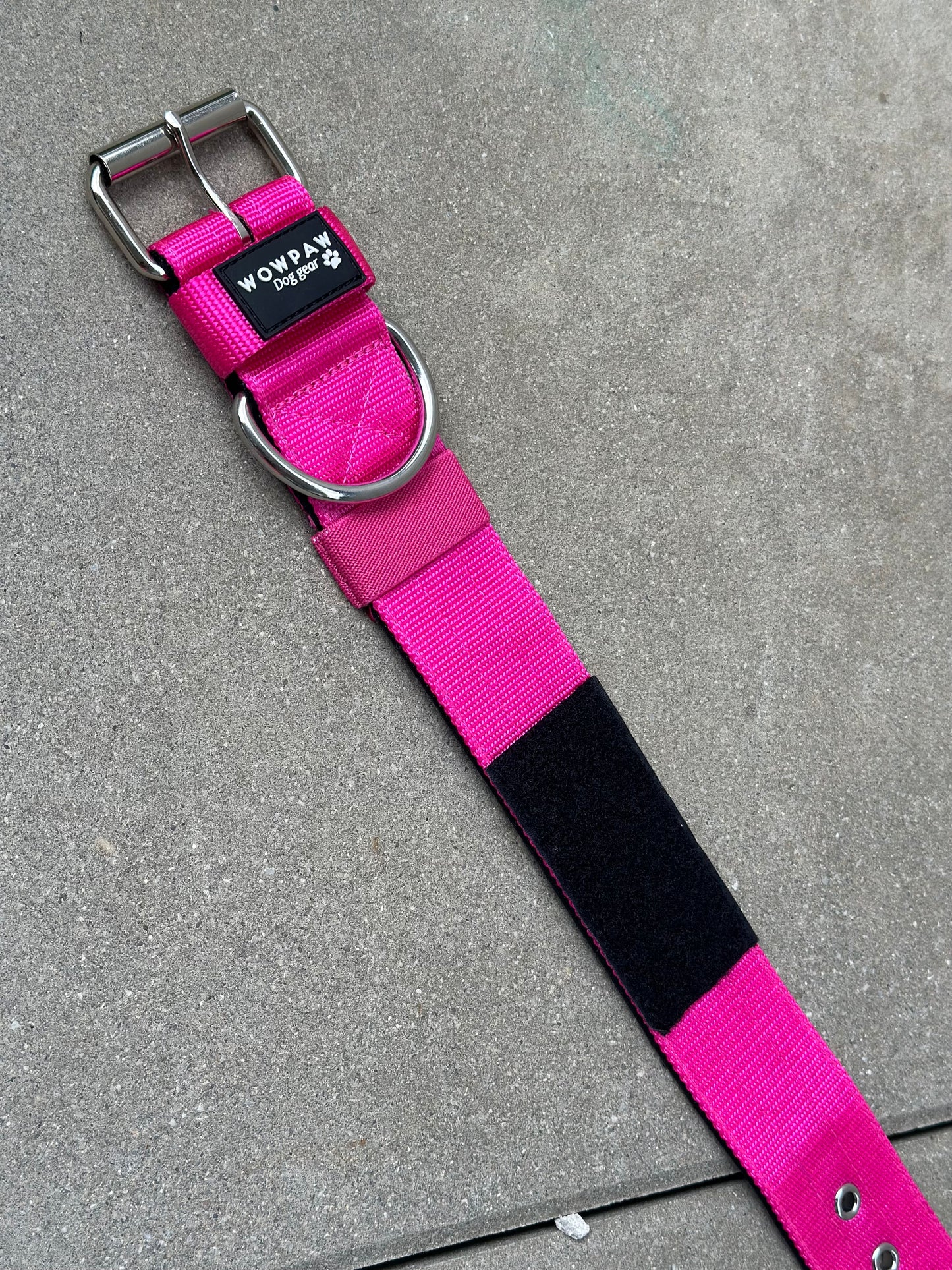 Hochwertiges Basic Patch Hundehalsband Magenta Größe M