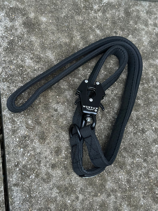 Taktische Hundeleine XS/XXS mit Froschkarabiner Länge 1,2m, Schwarz