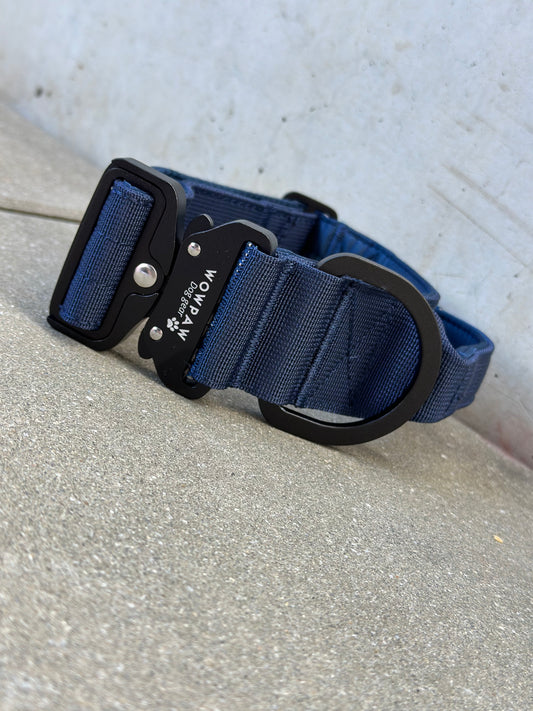 Hochwertiges taktisches Hundehalsband 5cm ULTRA LIGHT Navyblau Edition Größe S