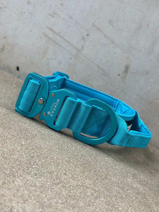 Hochwertiges taktisches Hundehalsband 3,8cm ULTRA LIGHT Hellblau Edition Größe S