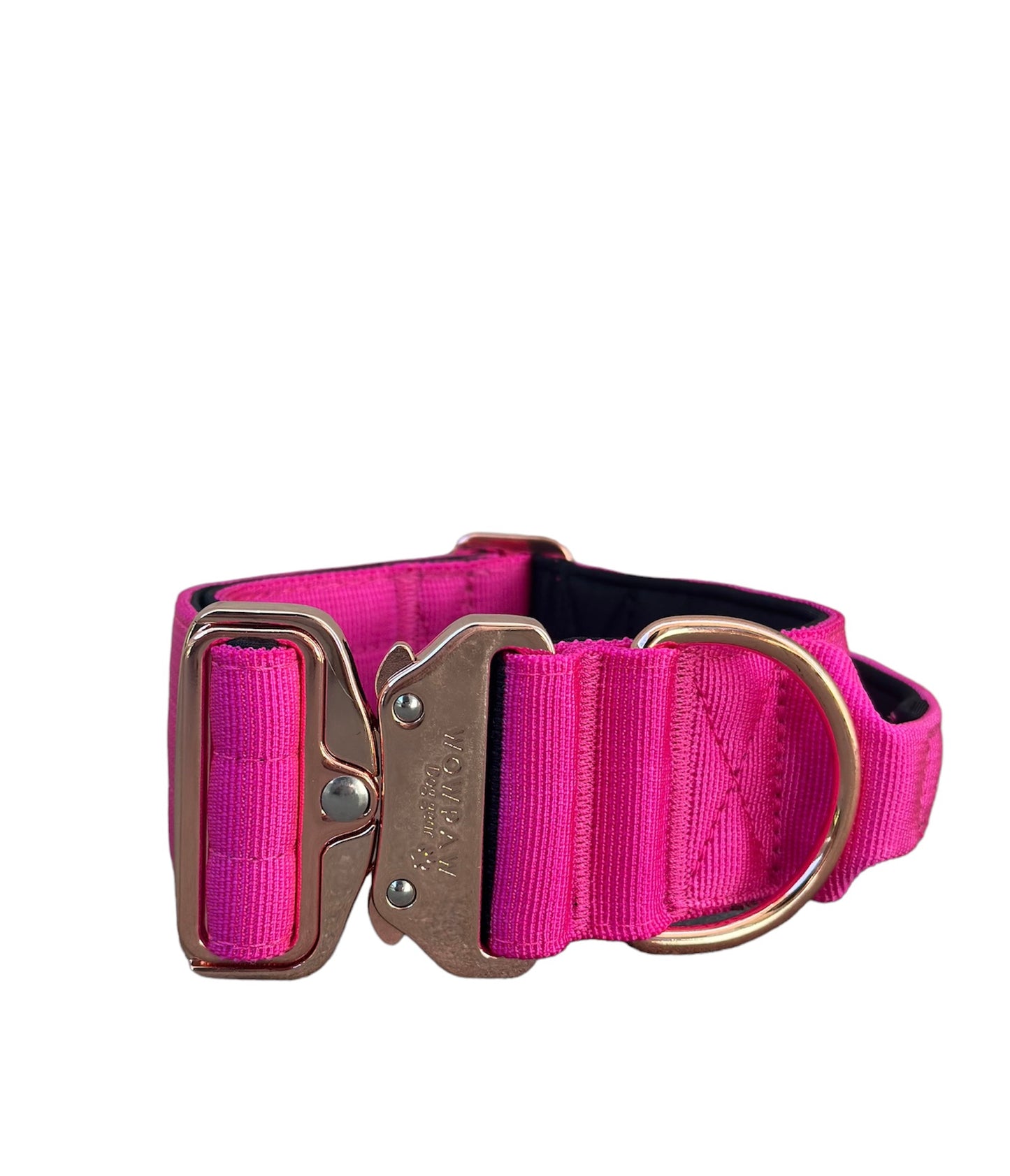 Hochwertiges taktisches Hundehalsband mit Griff Magenta X Rosegold Größe M