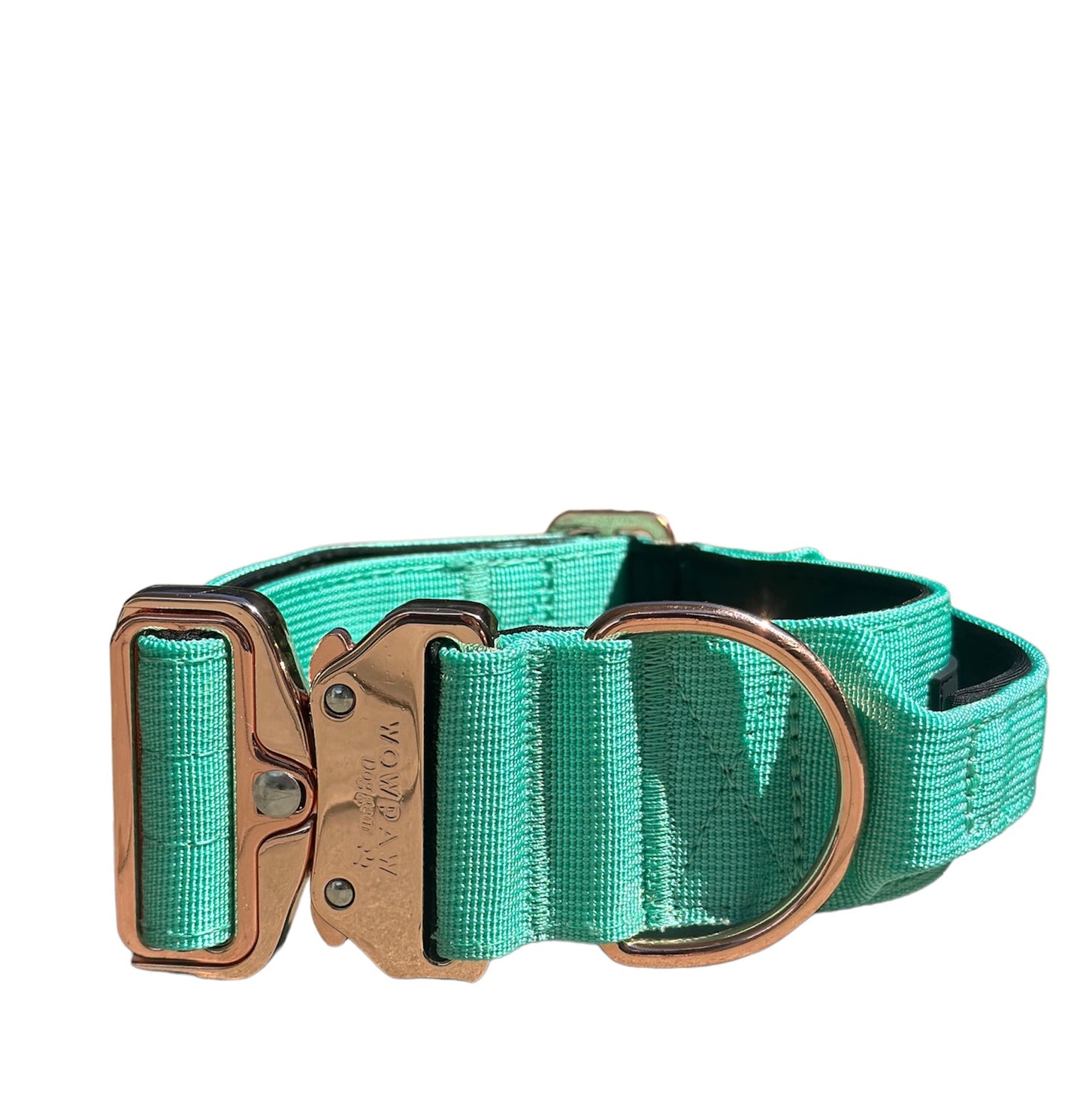 Hochwertiges taktisches Hundehalsband Mint X Rosegold Größe S